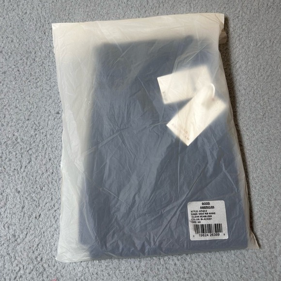 Good American Leggings Womens 3/4 Black Wide Ribbed Shine Seamless Leggings NEW - Picture 7 of 15